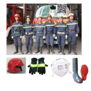 Bộ quần áo chữa cháy 5 món xanh đen (TT56)